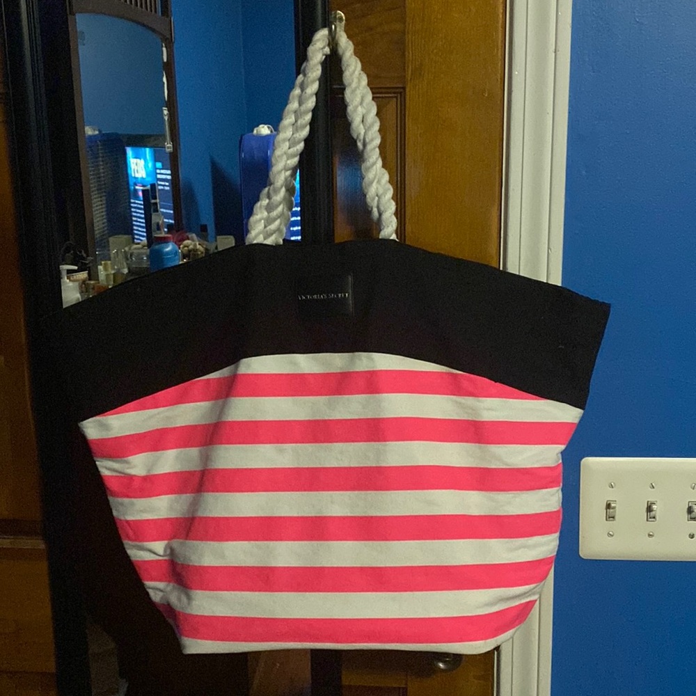 Victorias Secret oversized striped tote bag